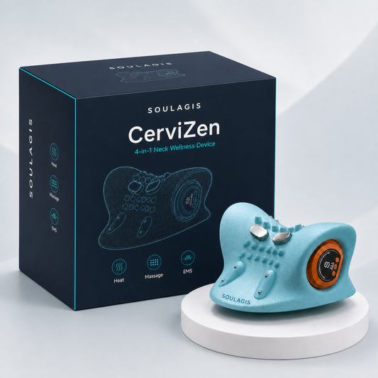 Soulagis CerviZen neck wellness device with large cubic deep premium box